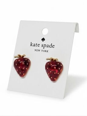 Kate Spade Red and Gold Strawberry Stud Earrings